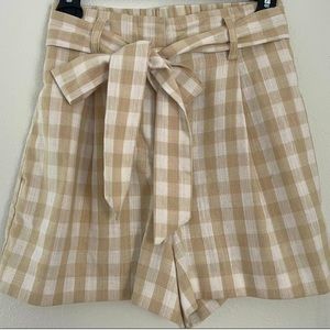 NWOT Zara Gingham Paperbag women Shorts - size XS